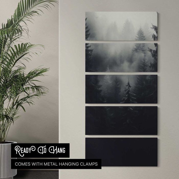 Misty Woodland Landscape canvas print, interior display view