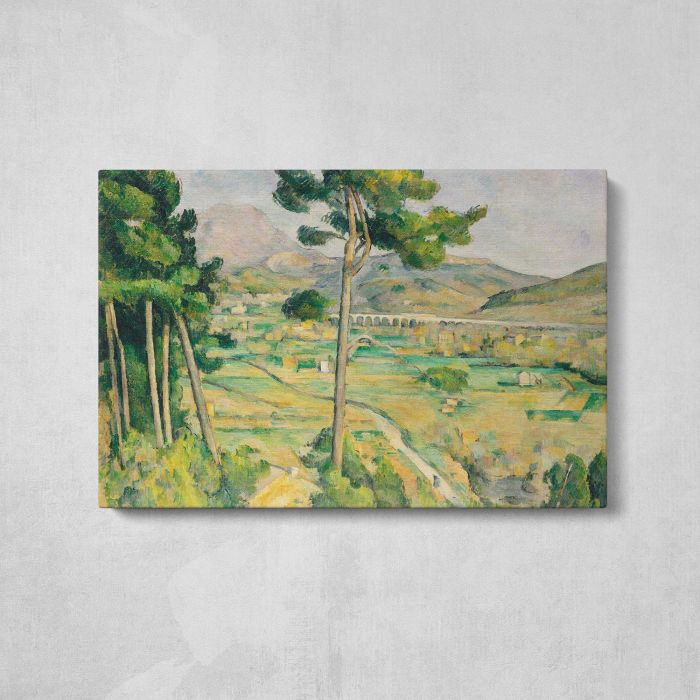 Mont Sainte-Victoire and the Viaduct of the Arc River Valley (ca. 1882–1885) by Paul Cézanne canvas print, front canvas view