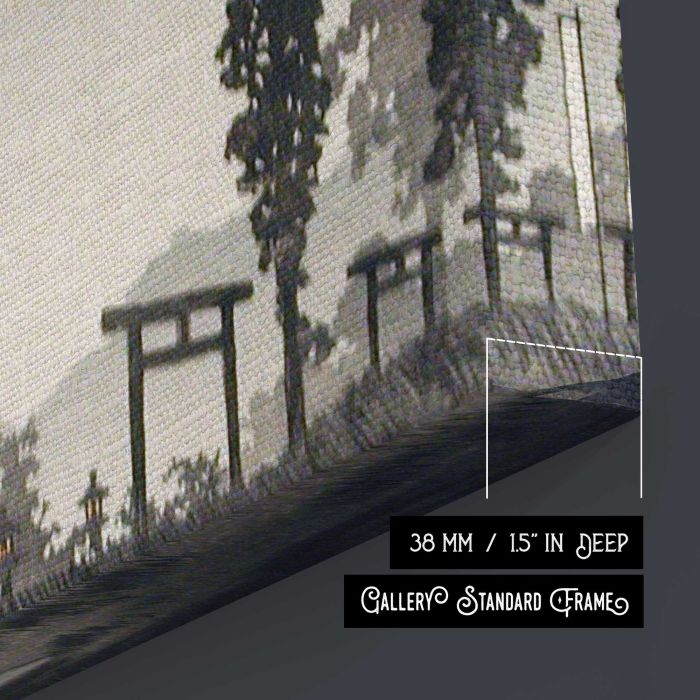 Moon at Egota, Tokyo (ca.1926–1927) by Hiroaki Takahashi canvas print, canvas surface and edge detail