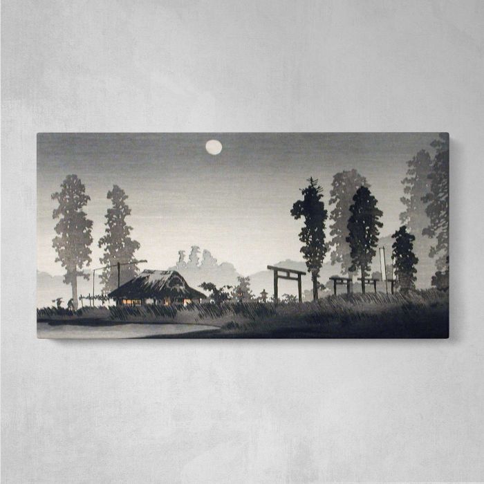 Moon at Egota, Tokyo (ca.1926–1927) by Hiroaki Takahashi canvas print, front canvas view