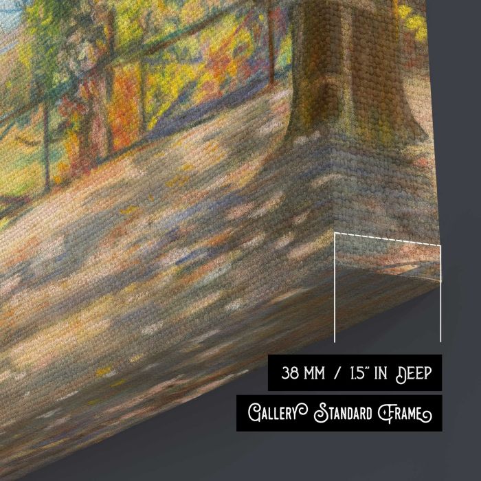 Motif in park (1900) by Laszlo Mednyanszky canvas print, canvas surface and edge detail