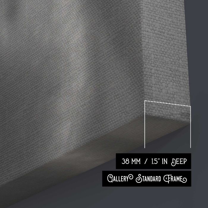Mystical Woman behind Glass canvas print, canvas surface and edge detail