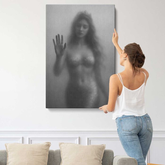 Mystical Woman behind Glass canvas print, interior display view
