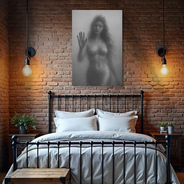 Mystical Woman behind Glass canvas print, interior display view