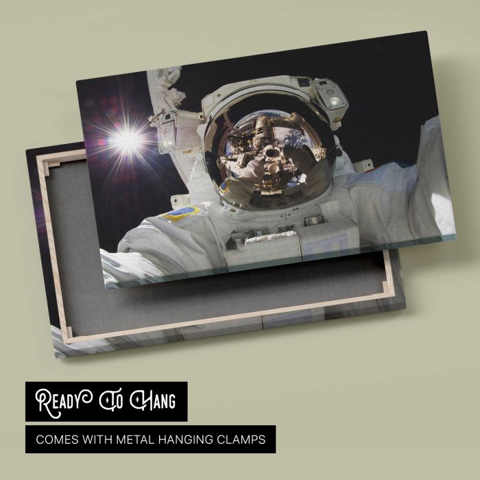 NASA Astronauts in Space canvas print, canvas reverse and frame view