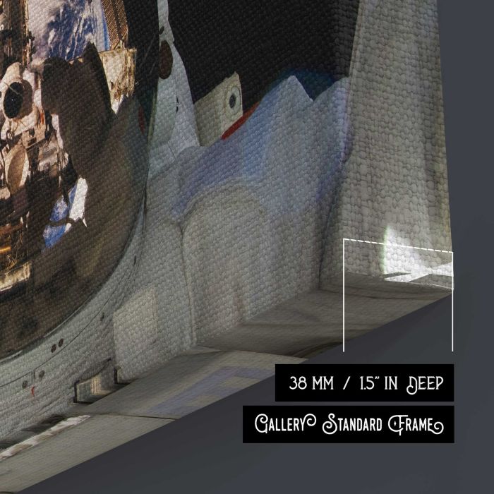 NASA Astronauts in Space canvas print, canvas surface and edge detail