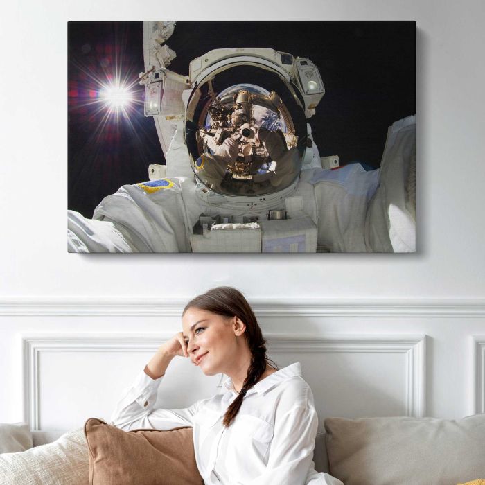NASA Astronauts in Space canvas print, interior display view