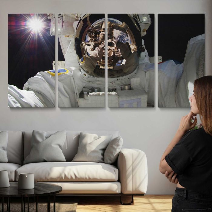 NASA Astronauts in Space canvas print, interior display view