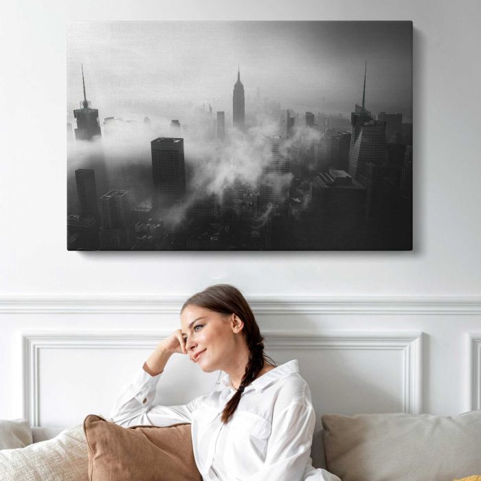 New York City Skyline canvas print, interior display view