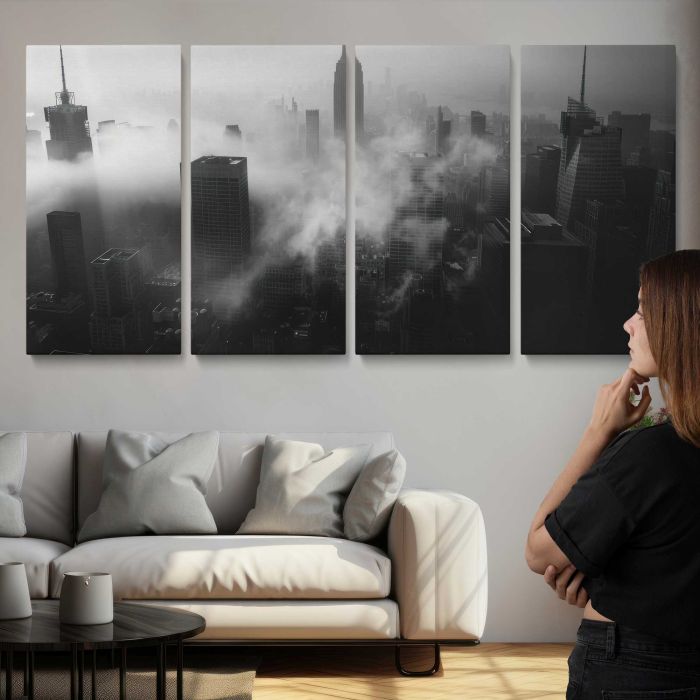 New York City Skyline canvas print, interior display view
