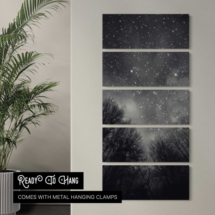 Night Sky Astronomy above the Forest canvas print, interior display view