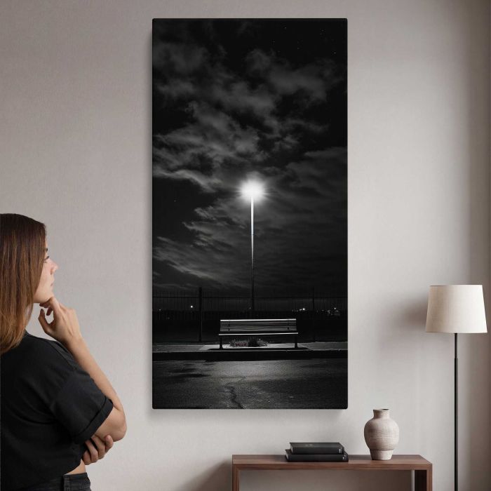 Night Sky with a Shooting Star canvas print, interior display view