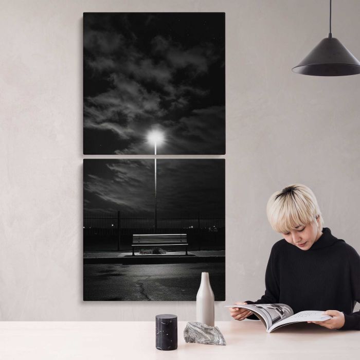 Night Sky with a Shooting Star canvas print, interior display view