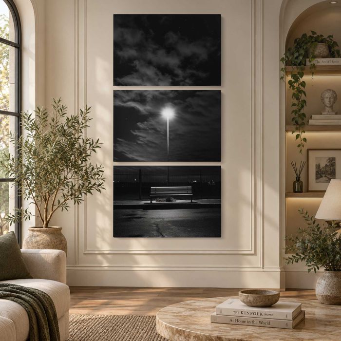 Night Sky with a Shooting Star canvas print, interior display view