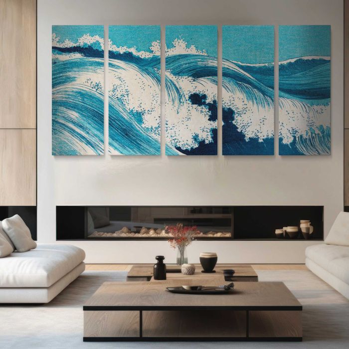 Ocean Waves by Uehara Konen canvas print, interior display view