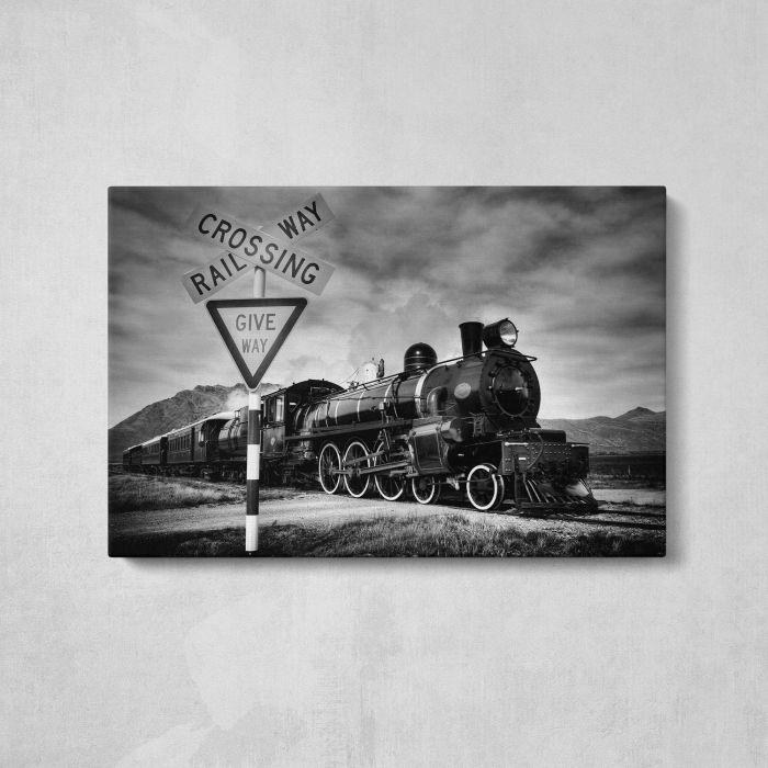 Old fashioned steam locomotive, Kingston New Zealand canvas print, front canvas view