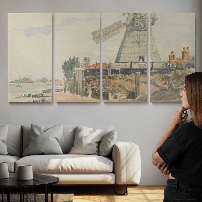 Old Mill at Battersea canvas print, interior display view
