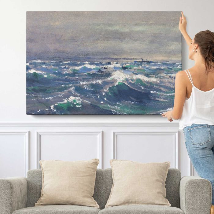 On the Steamer Bremen, off Nova Scotia (1880) by William Henry Holmes canvas print, canvas shown with a person for scale