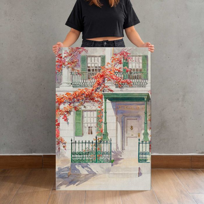 Ornamental Iron (c. 1936) by Gilbert Sackerman canvas print, canvas shown with a person for scale
