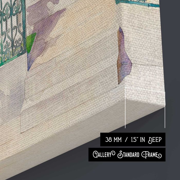 Ornamental Iron (c. 1936) by Gilbert Sackerman canvas print, canvas surface and edge detail