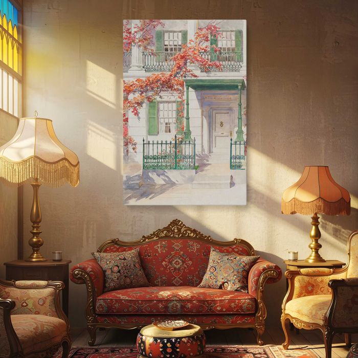 Ornamental Iron (c. 1936) by Gilbert Sackerman canvas print, interior display view