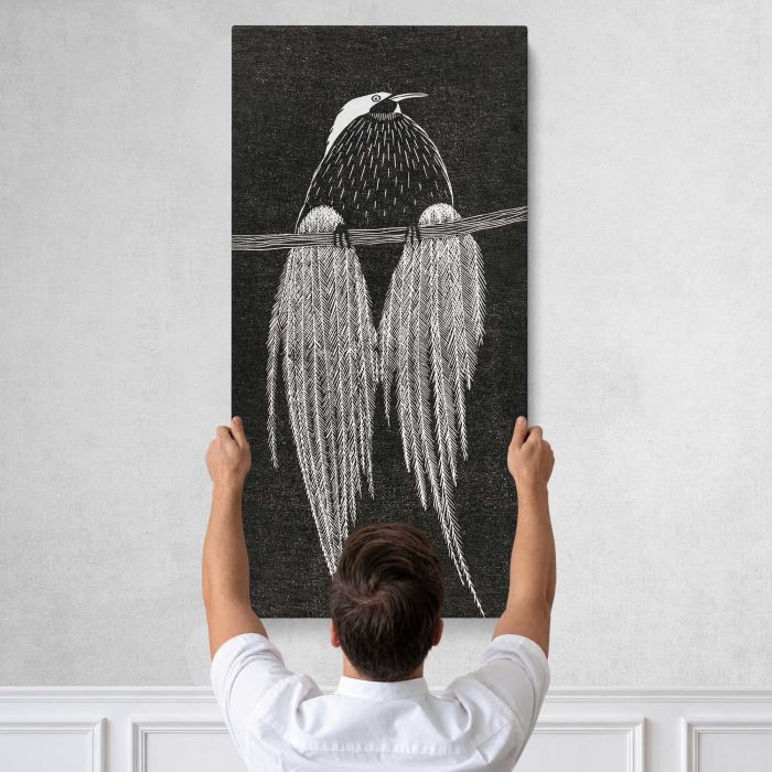 Paradijsvogel (1914) by Samuel Jessurun de Mesquita canvas print, tall canvas held against a wall