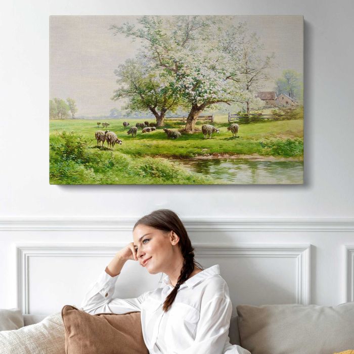 Pastoral Landscape, Carl Weber canvas print, interior display view