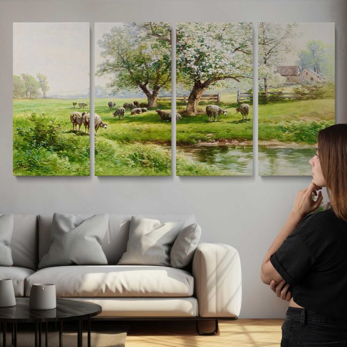 Pastoral Landscape, Carl Weber canvas print, interior display view