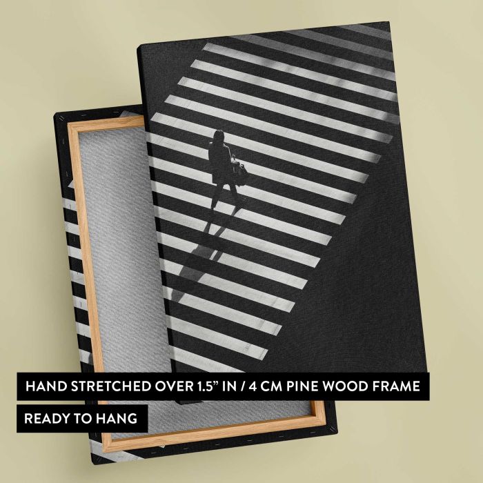 People on a Zebra Crossing canvas print, canvas reverse and frame view