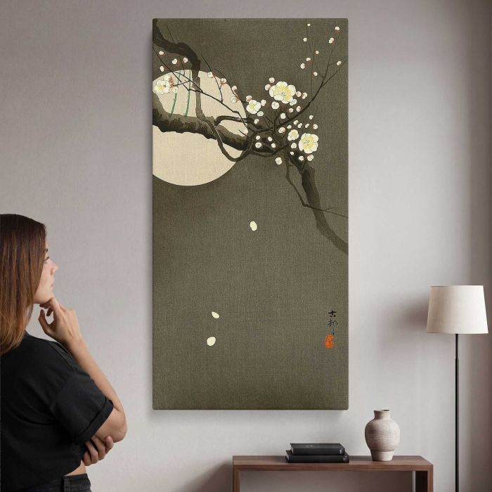 Plum before the Moon by Ohara Koson canvas print, interior display view