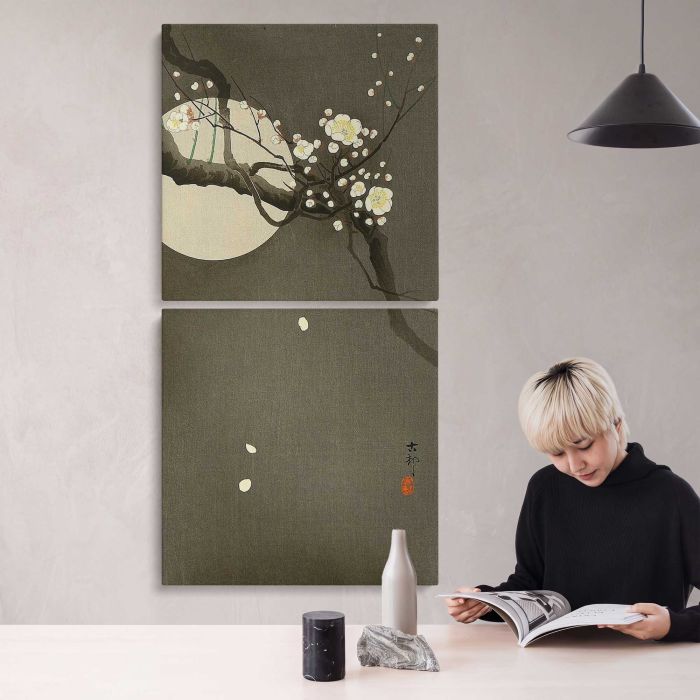 Plum before the Moon by Ohara Koson canvas print, interior display view