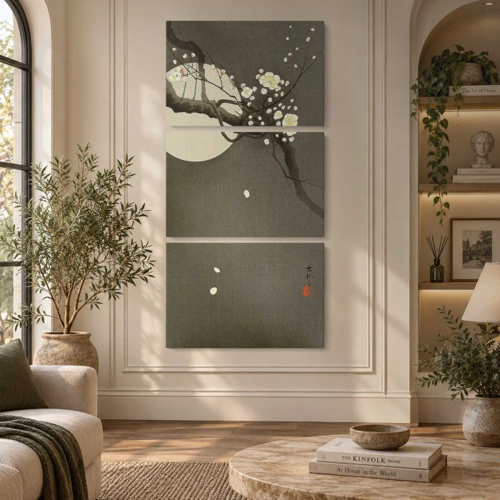 Plum before the Moon by Ohara Koson canvas print, interior display view
