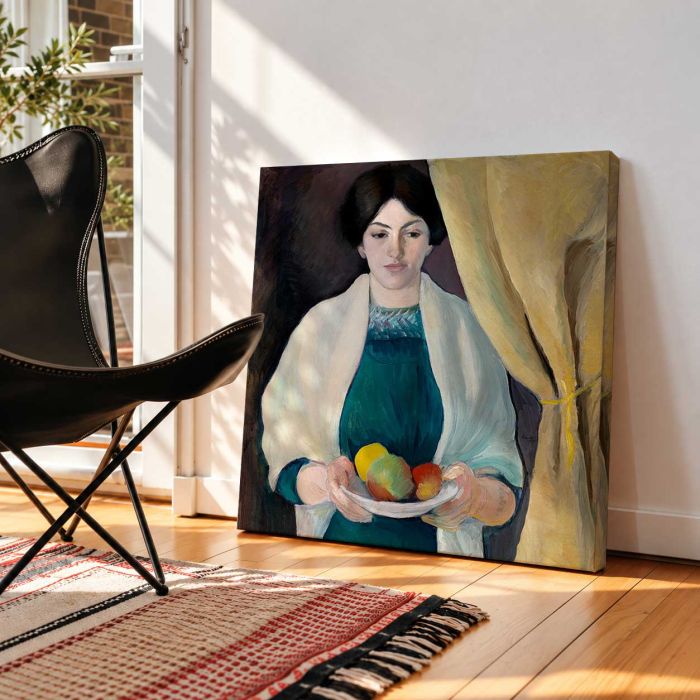 Portrait of the Artist’s Wife (1909) by August Macke canvas print, interior display view