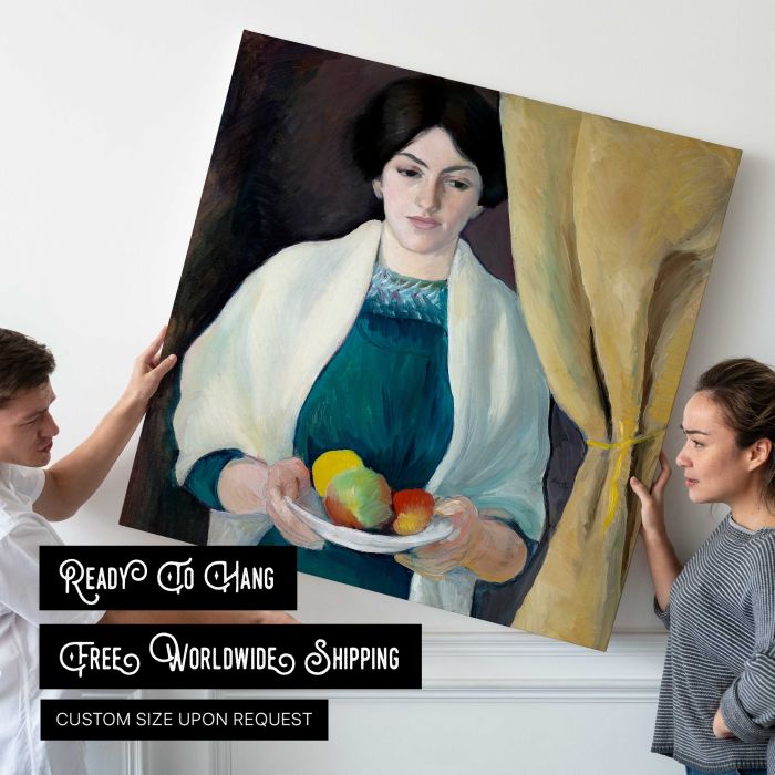 Portrait of the Artist’s Wife (1909) by August Macke canvas print, interior display view