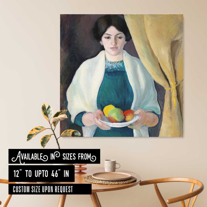 Portrait of the Artist’s Wife (1909) by August Macke canvas print, interior display view
