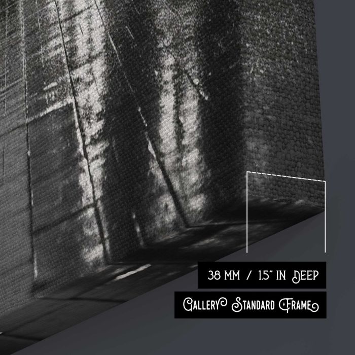 Rainy City Architecture in Silhouette canvas print, canvas surface and edge detail