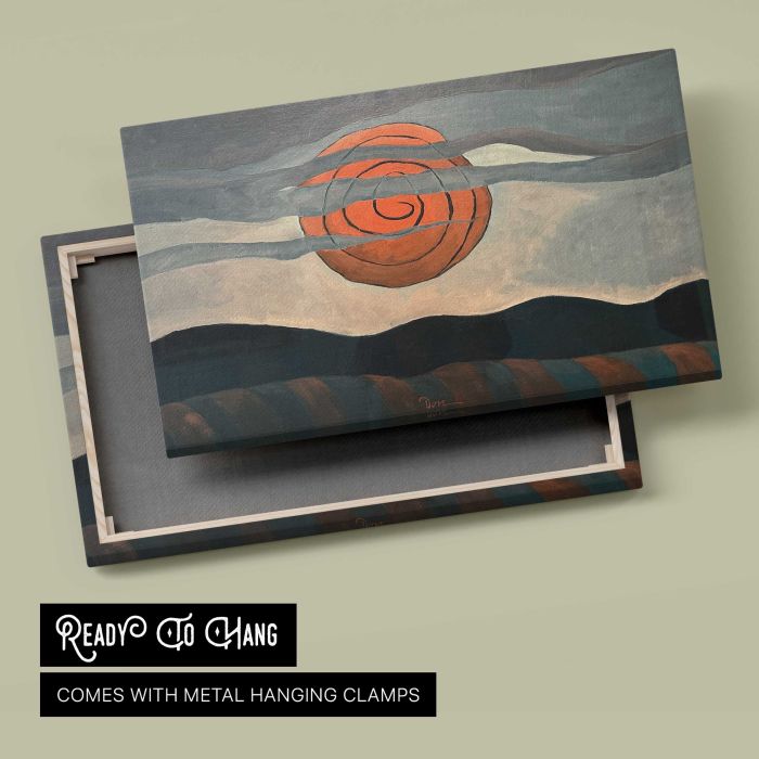Red Sun (1935) by Arthur Dove canvas print, canvas reverse and frame view