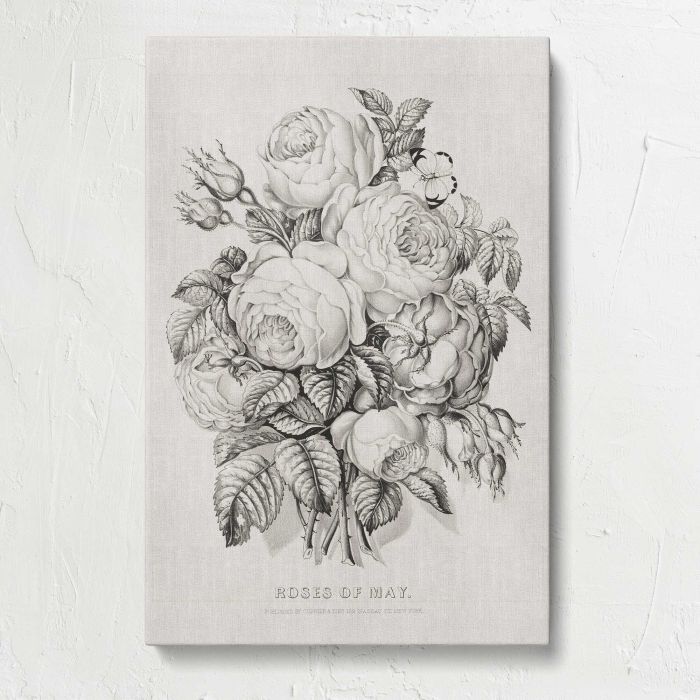 Rose of May (1870) by Currier & Ives canvas print, front canvas view