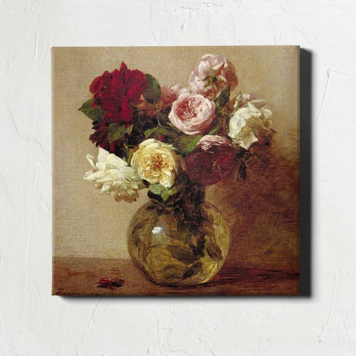 Roses (1884) by Henri Fantin-Latour canvas print, front canvas view