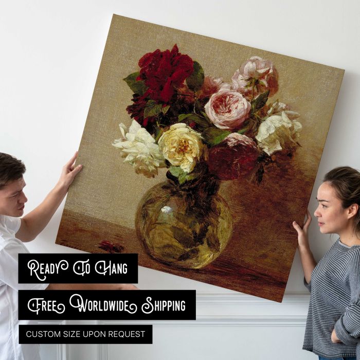 Roses (1884) by Henri Fantin-Latour canvas print, interior display view