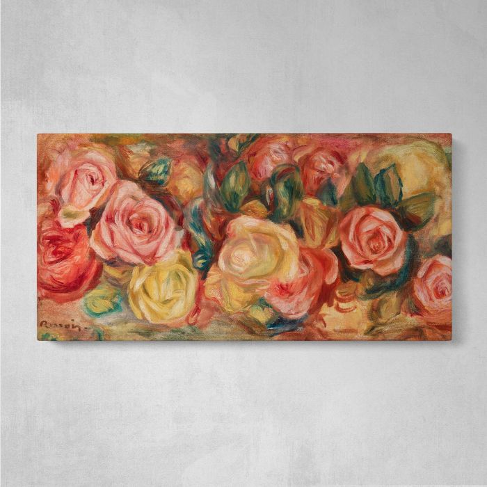 Roses (1912) by Pierre-Auguste Renoir canvas print, front canvas view