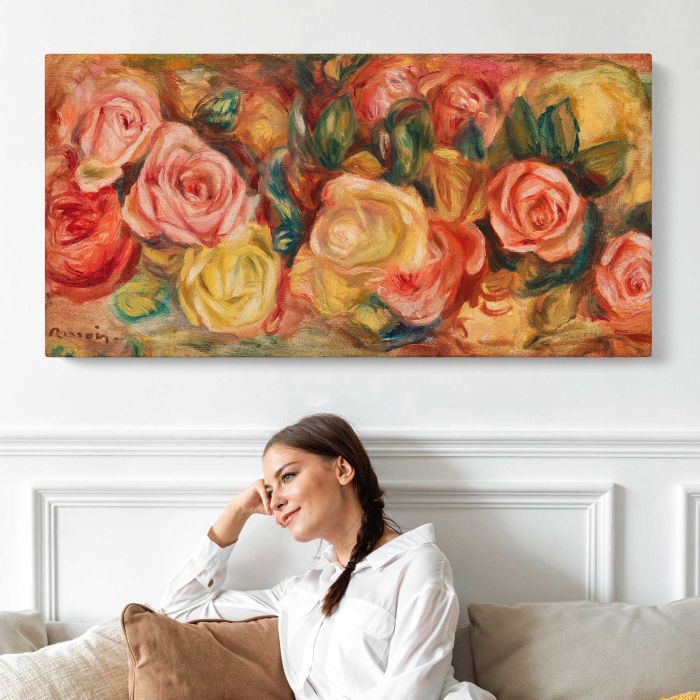 Roses (1912) by Pierre-Auguste Renoir canvas print, interior display view