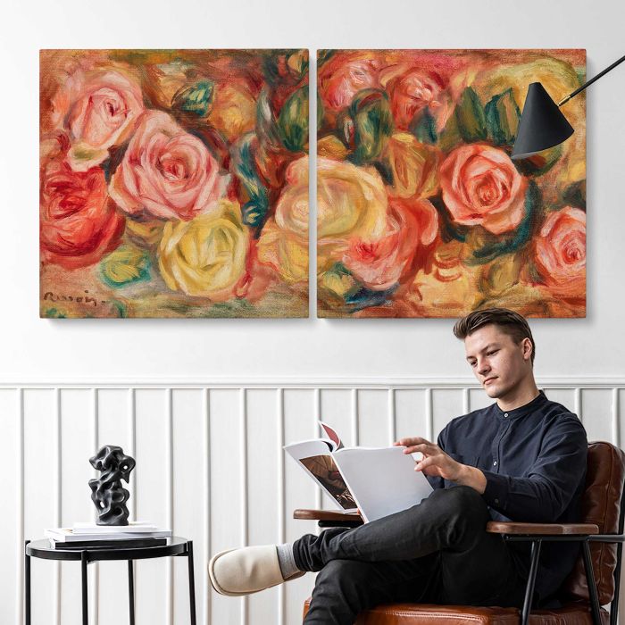 Roses (1912) by Pierre-Auguste Renoir canvas print, interior display view