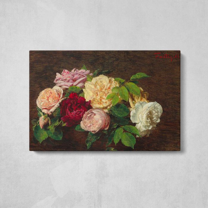 Roses by Henri Fantin-Latour canvas print, front canvas view