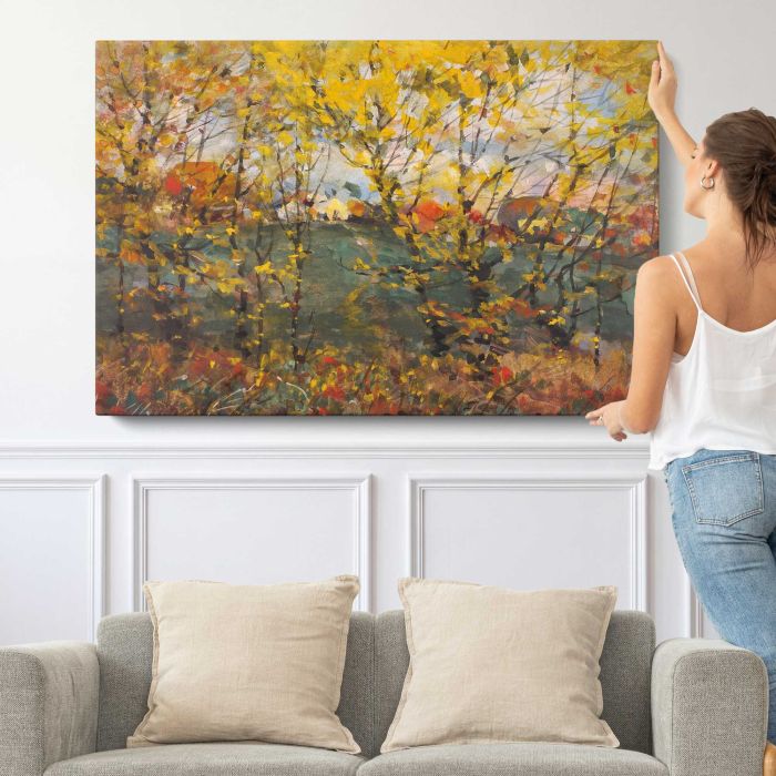 Royal Oak (1932), vintage Autumn illustration by William Henry Holmes canvas print, canvas shown with a person for scale