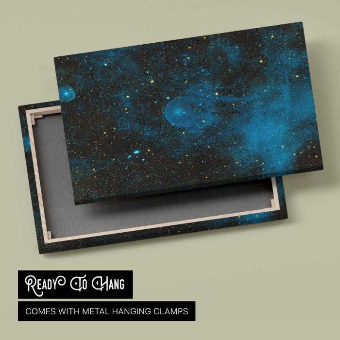 Runaway Star CW Leo and Interstellar Clouds canvas print, canvas reverse and frame view