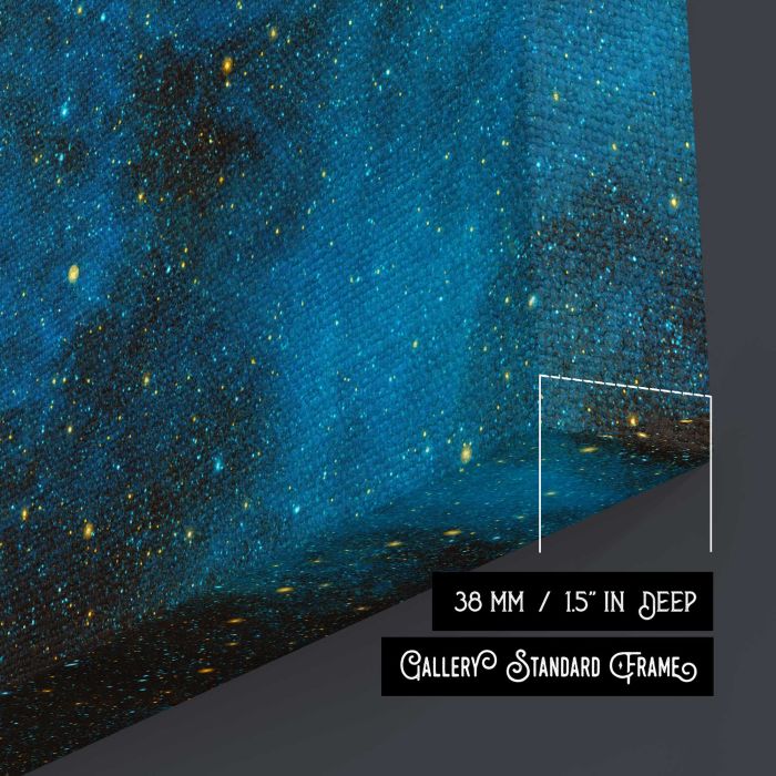 Runaway Star CW Leo and Interstellar Clouds canvas print, canvas surface and edge detail