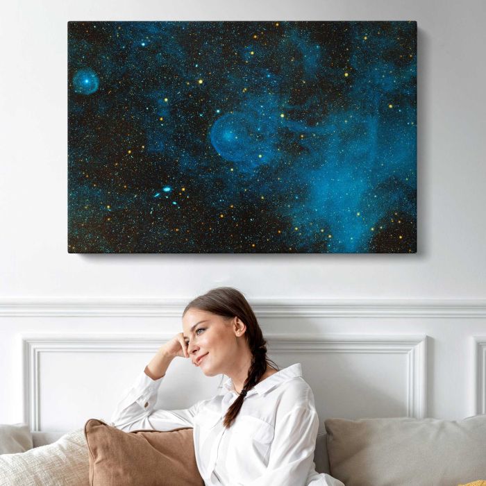 Runaway Star CW Leo and Interstellar Clouds canvas print, interior display view