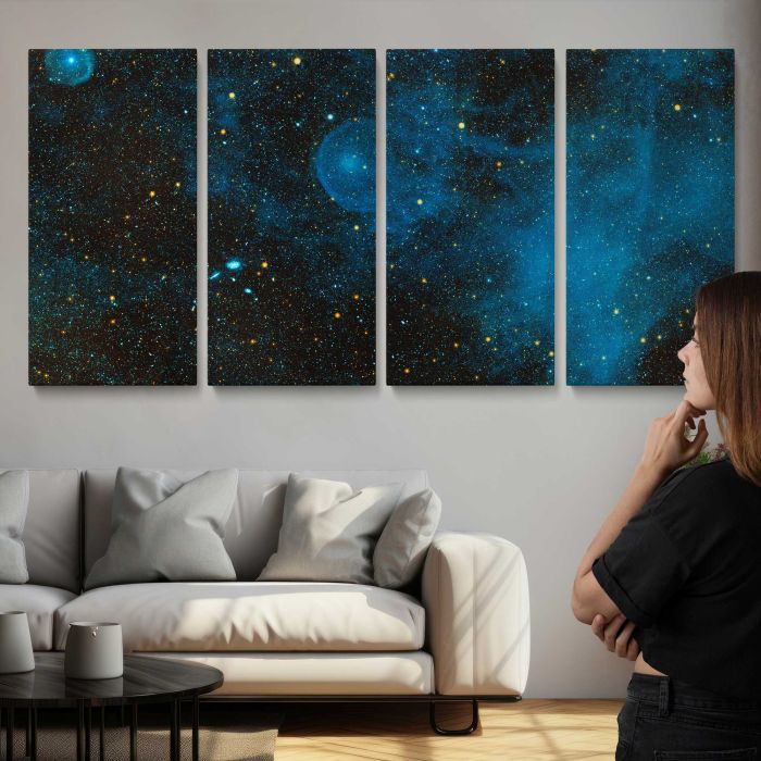 Runaway Star CW Leo and Interstellar Clouds canvas print, interior display view
