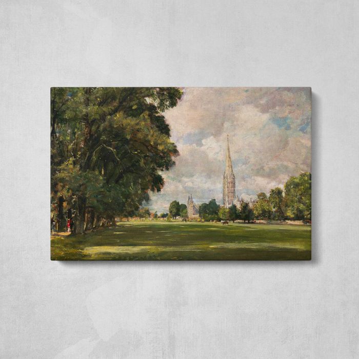 Salisbury Cathedral from Lower Marsh Close (1820) by John Constable canvas print, front canvas view